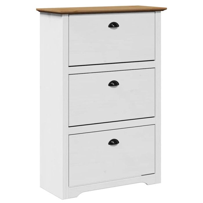 VidaXL Shoe Rack BODO White and Brown 80x35x118 Cm, Shoe Storage, Shoe Storage Cabinet, 4016882