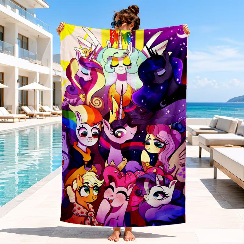 Mythical Fantasy Colorful Unicorn Beach Towel, Microfiber Beach Towel, Perfect For Pool, Beach, Travel, Home Decor Beach Party Fan gifts