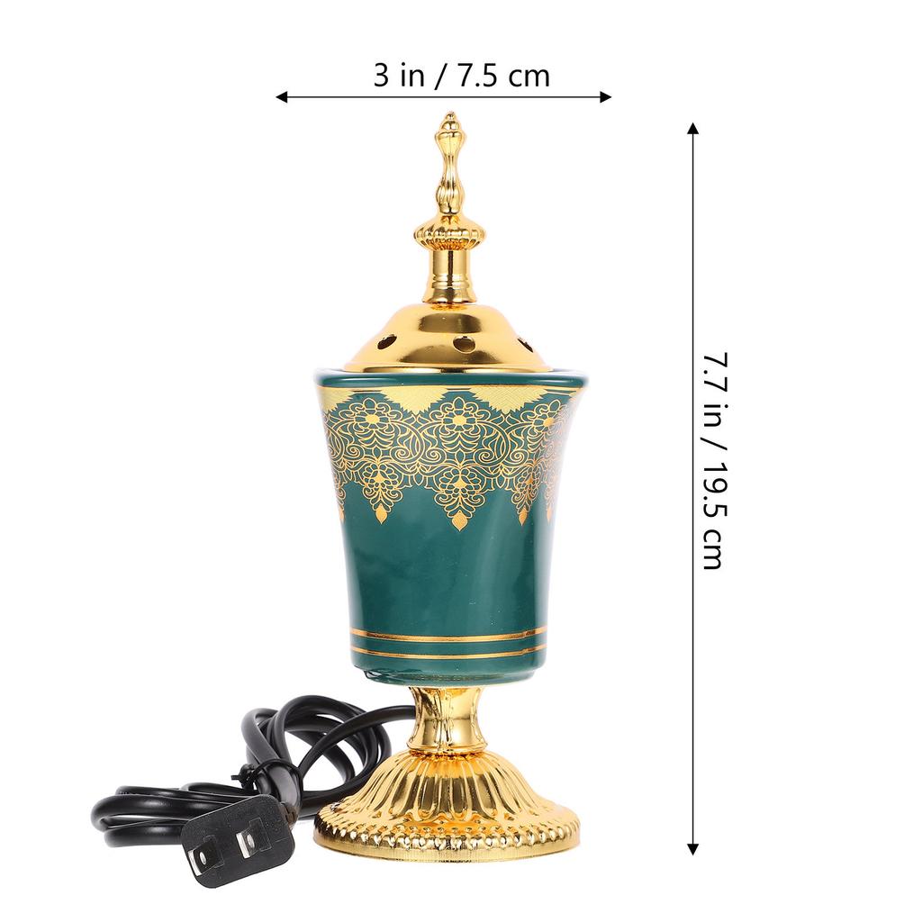 Retro Electric Incense Burner Metal Ceramic Construction Aromatherapy Air Purifier for Home Office Yoga Studio Decorative Censer
