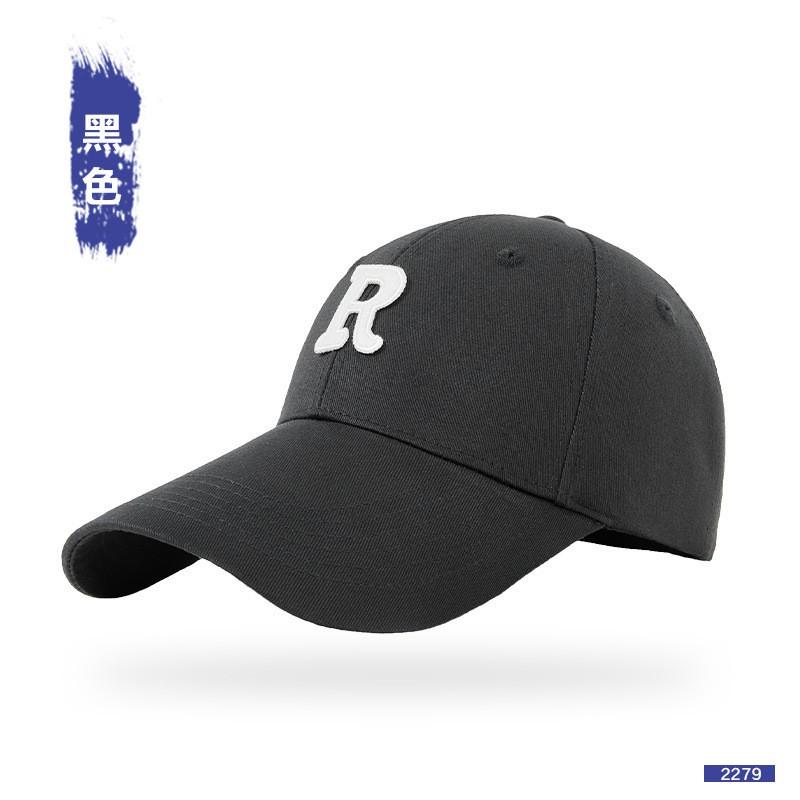 Korean Style R Baseball Cap Women Men Adjustable Wide Brim Sun Hat Cotton Casual Sport