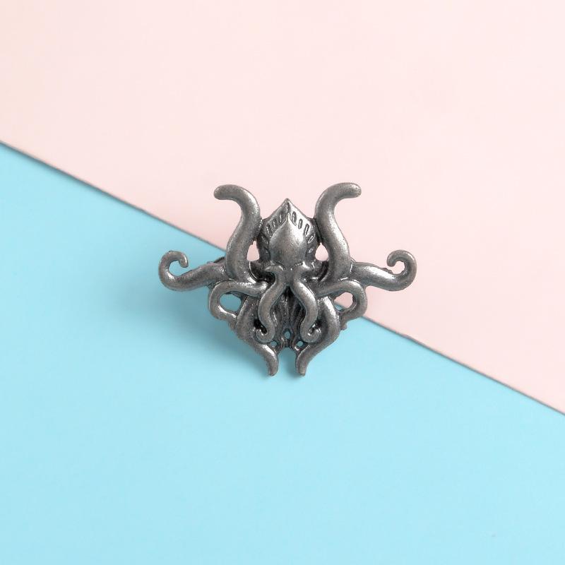 1pz Spilla da bavero Lovecraft Cthulhu Distintivo Personalità Mostro Marino Nordico Polpo Spille