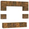 8 Piece TV Cabinet Set Smoked Oak Effect Particleboard