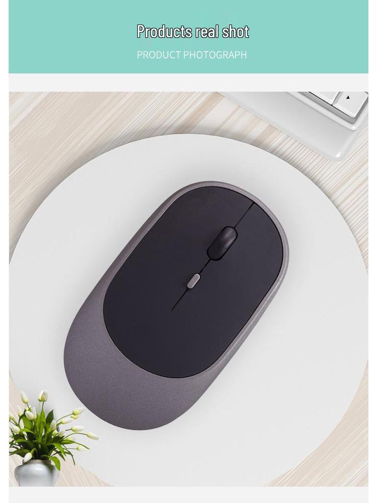 Rechargeable Dual-Mode Bluetooth Mouse for Tablet and Laptop: 2.4G Wireless for Office and Home Use