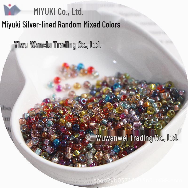 Miyuki 3mm Iridescent Silver-Lined Seed Beads for DIY Crafting, Bracelets, and Necklaces
