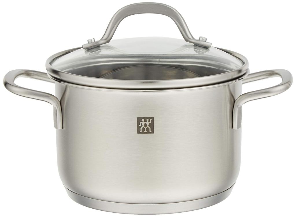 ZWILLING Pico Tiefer Edelstahltopf mit Glas, Japanischer Kochtopf, 14cm, 1,5L, Deckel, 66653-140 (Offizielles Produkt)