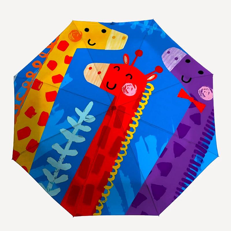 

1pc Giraffe Print Automatic Open/Close Umbrella with Folding feature Compact Travel Umbrella, Lightweight design, for Commuting, Business153