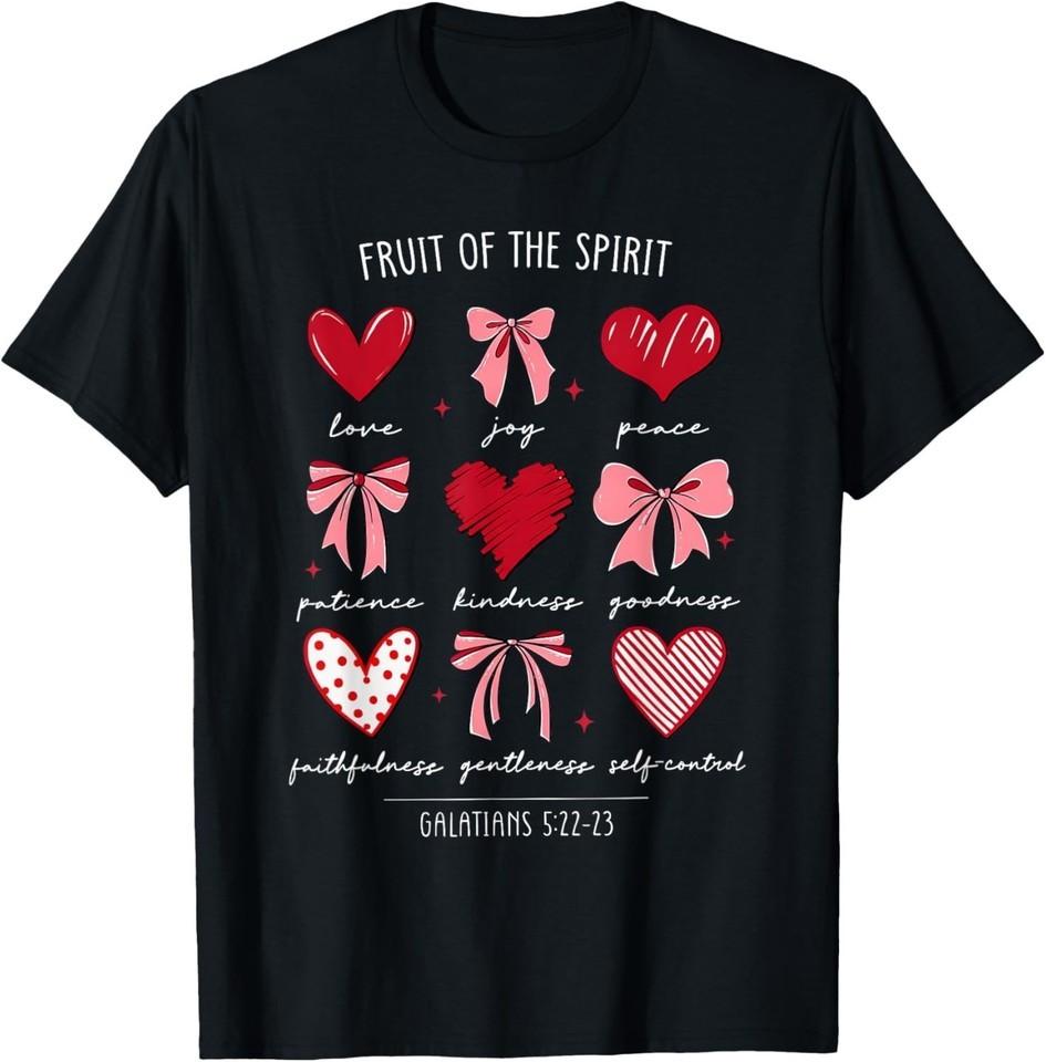 Fruit of The Spirit Christian Hearts Galatians 522-23 T-Shirt 2XL
