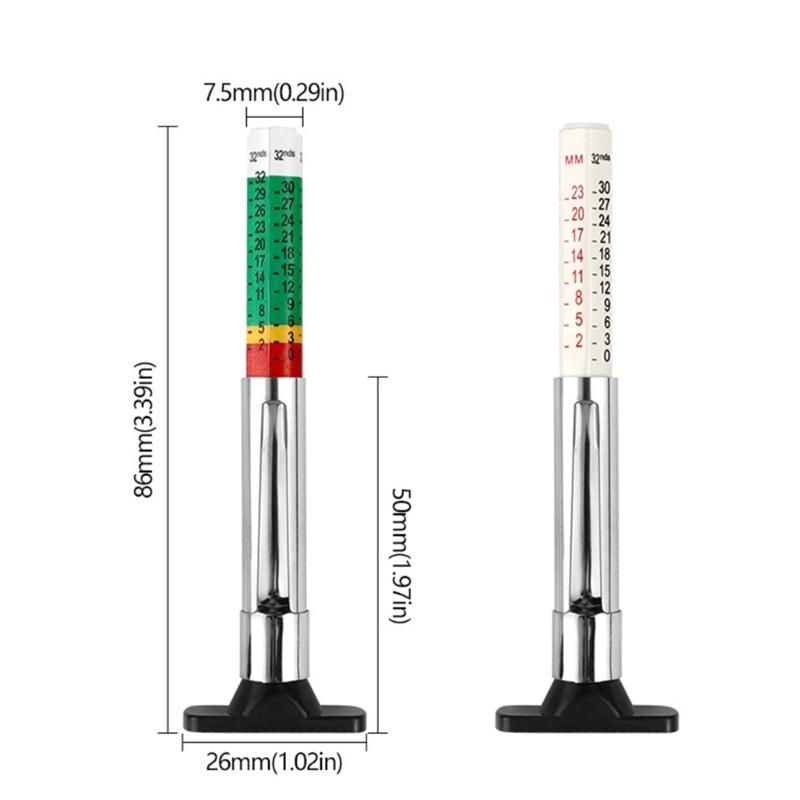 Tire Treads Depth Gauges Grooves Measure Tool Steel Auto Car Truck Depthometer Tire Depth Gauges 0-25mm