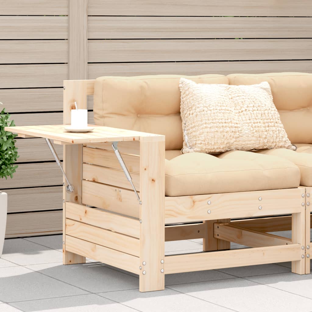 Garden Sofa with Armrests and Cushions Solid Pine Wood