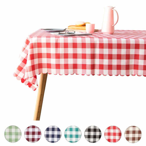 Jixin4you Tablecloth, Table Cover, New Year's, Dinner Table Cover, Quick-Drying, Washable, Stylish, Beautiful, Plaid, Rectangular, Suitable for Restau