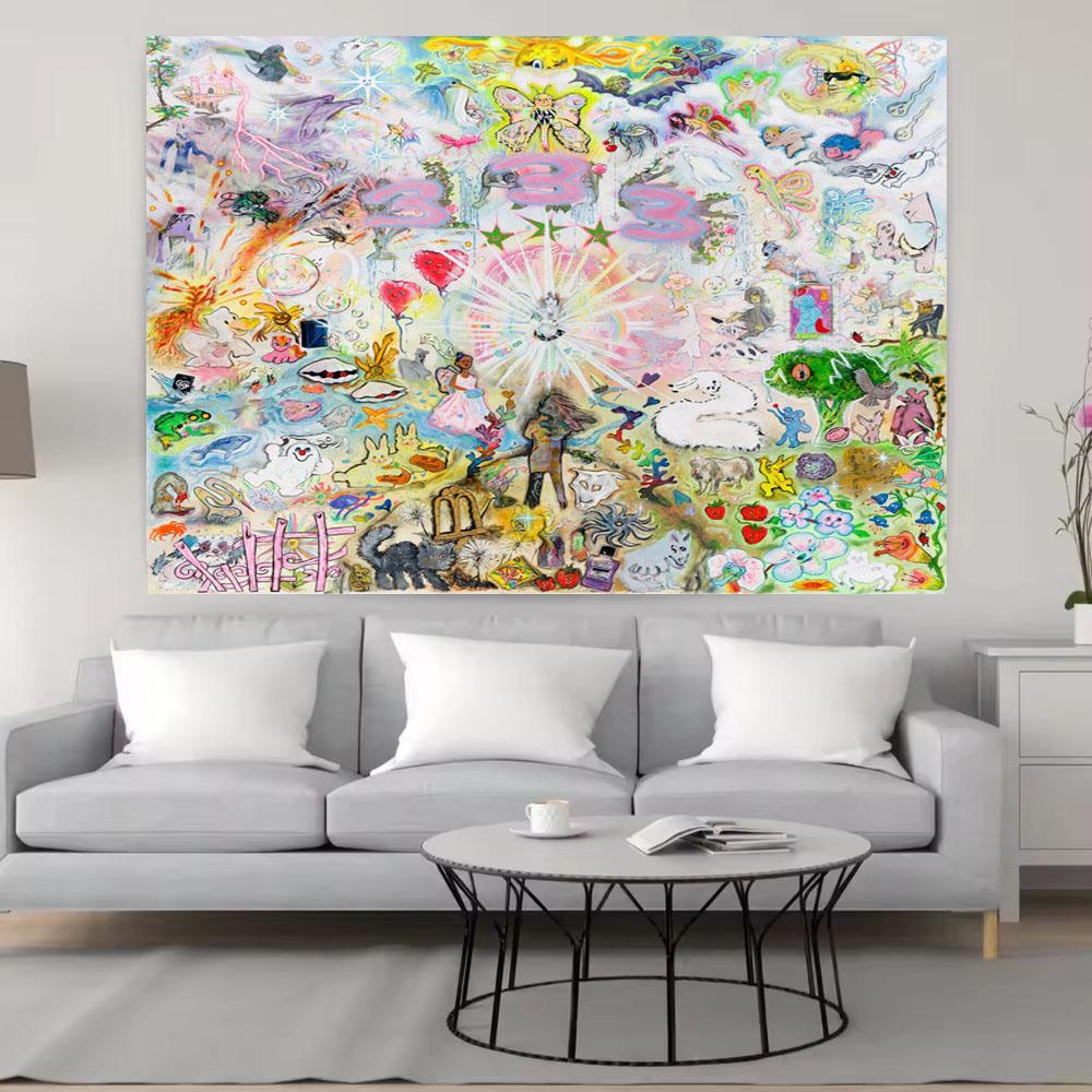 333 Bladee Album Cover Tapestry Cool Room Stuff Room Decoration Accessories Large Tapestry Room Decoration Items Gift For Friend 100X70CM