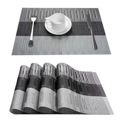 Conjunto de tapete de mesa geométrico de pvc, 4 unidades, toalha de mesa de cozinha, porta-copos para café, mesa de jantar, guardanapos, decoração de casa