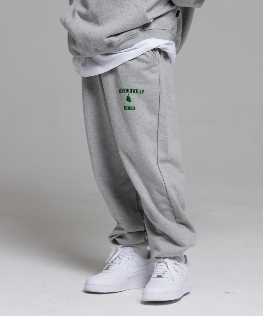 CREAM SODA LAB Lab Never Give Up Gloves Training Jogger Pants Grey Green