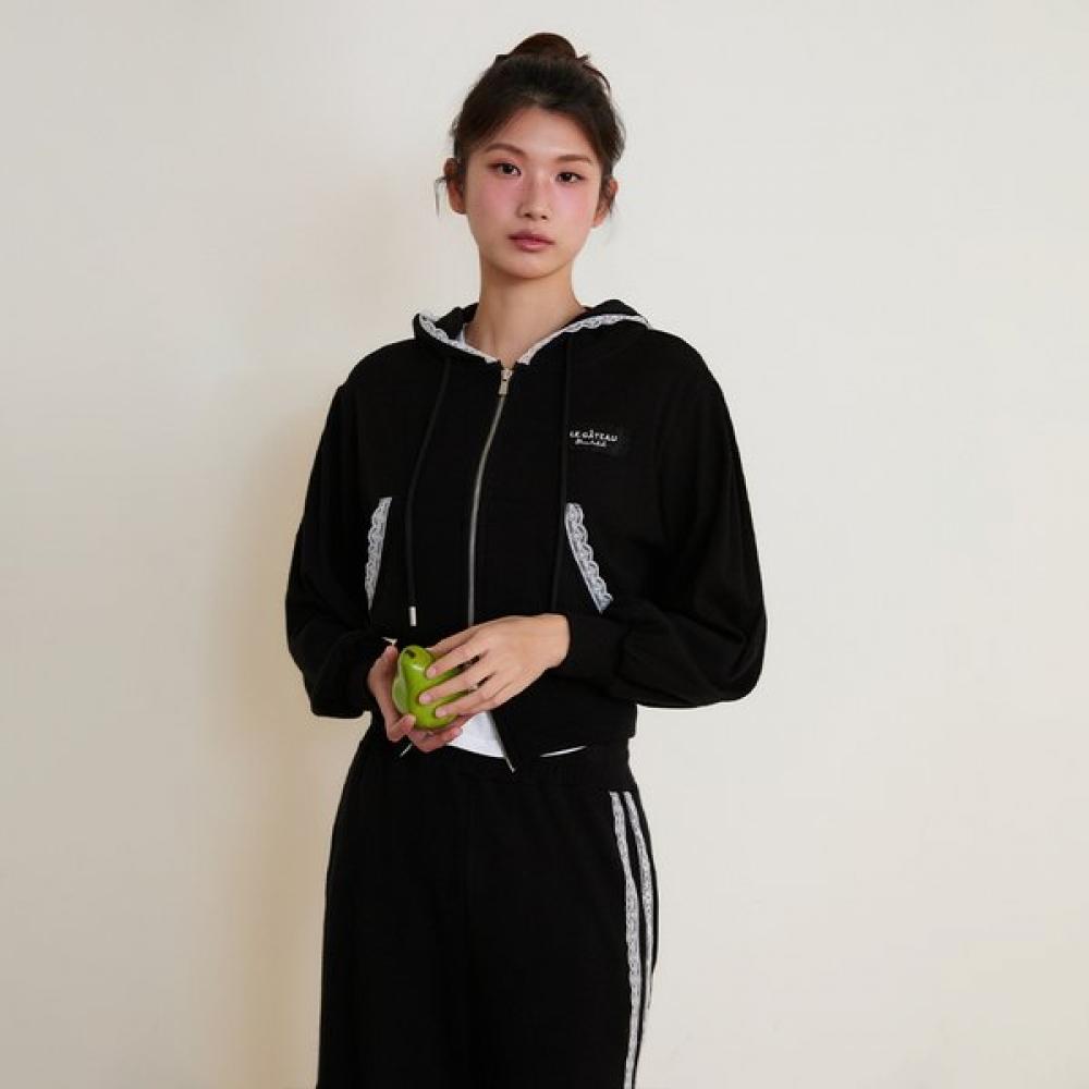 EGOIST Lace Trimming Two Way Zip Up Jumper Es2ojp03