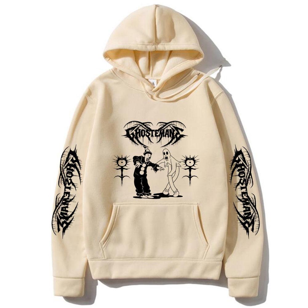 Ghostemane Gothic Graphic Hoodie Men Hip Hop Oversized Sweatshirt Male Vintage Clothes Mens Rock Streetwear Men's Casual Hoodies