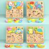 New Multicolor Wooden 3D Puzzle Fruits Dinosaur Hand-eye Coordination Early Education Puzzle Cartoon Animal Animals Jigsaw