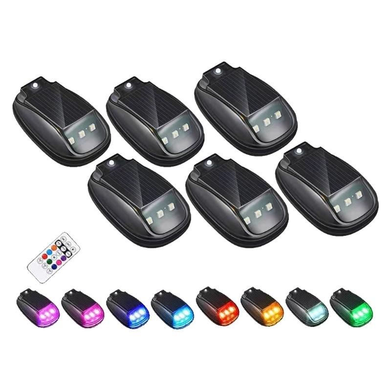 Solar LED Roof Top Strobe Light For Vehicle Emergency Warning No Wiring Needed Car Motorcycle Navigation Light