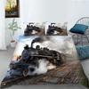 Retro Steam Train Bedding Set Industrial Style Duvet Cover Men'S And Boys' Cover Gifts Warm Soft Breathable And Comfortable