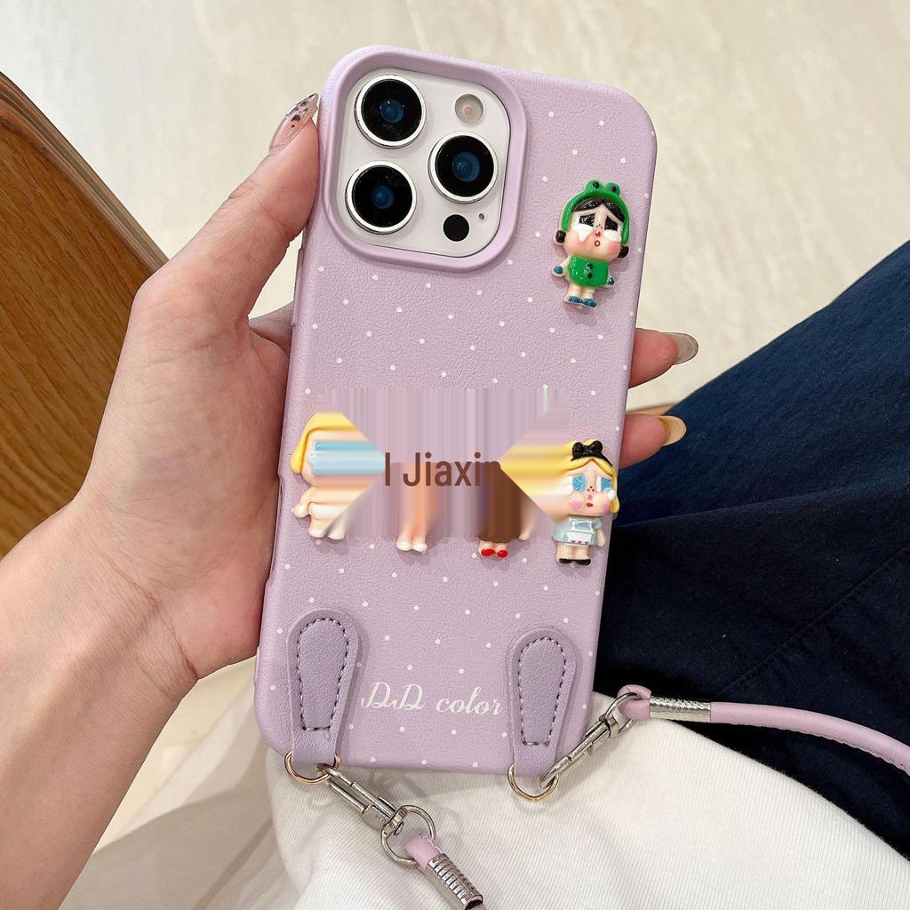 3D Crying Baby Doll iPhone 17 Pro Max Case with Lanyard, Fits Models 13-15, High-End Design.