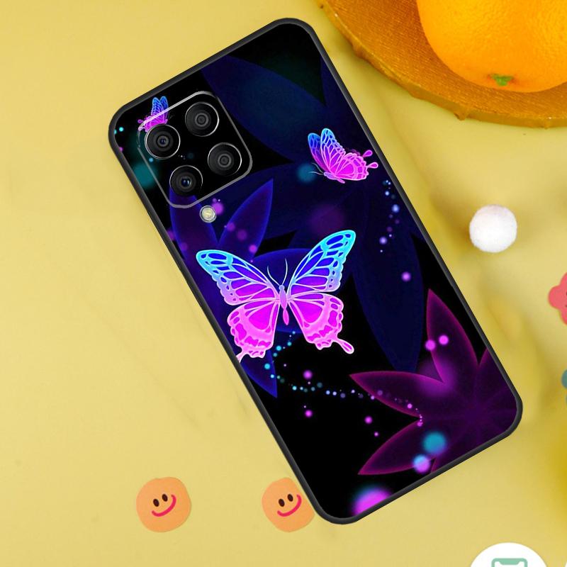 Black Beautiful Butterfly Case For Samsung Galaxy M31 M32 M12 M52 M21 M15 M55 M56 M36 M16 M06 M13 M33 M53 M14 M34 M54