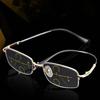 Men Business Photochromic Multifocal Reading Glasses Fashion Color Changing Eyewear 0 to 4 0 Diopter Options