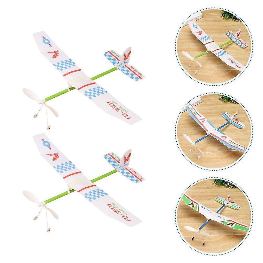 2 Pezzi Aeroplano a Elastico Modello Biplano Giocattoli per Bambini (Modello casuale)