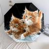 Two Cats Pattern, Automatic Folding Umbrella, Portable and Foldable Design, 8 Ribs, a Christmas or Birthday Gift.