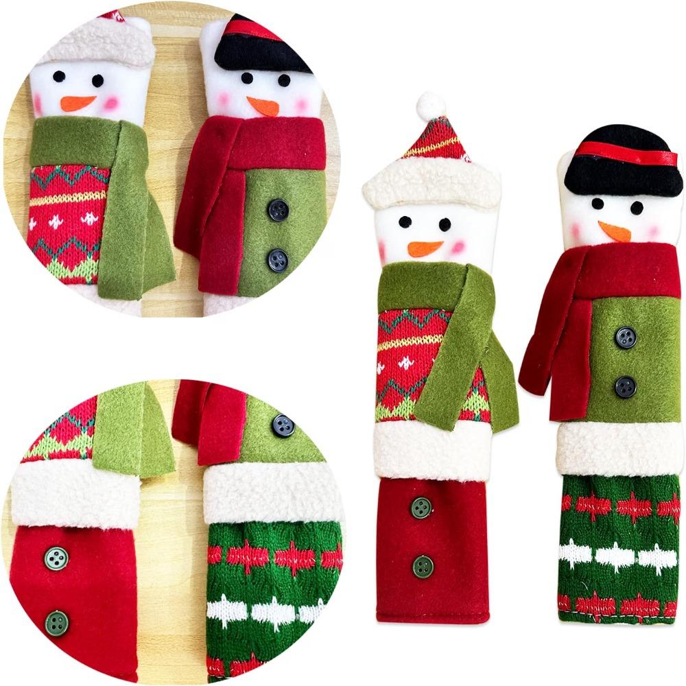 3Pcs/set Christmas Snowman Appliance Handle Covers for Microwave Oven Dishwasher Fridge Decor
