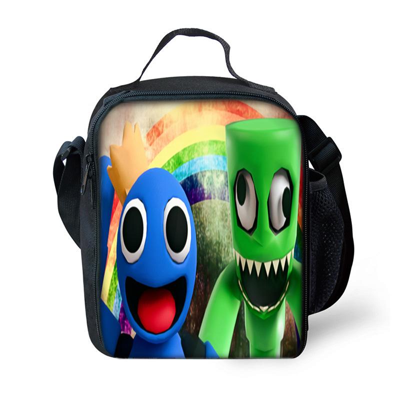 Rainbow Friends Rainbow Friends Lunch Bag Elementary School Picnic Bag Cartoon Shoulder Bag Satchel