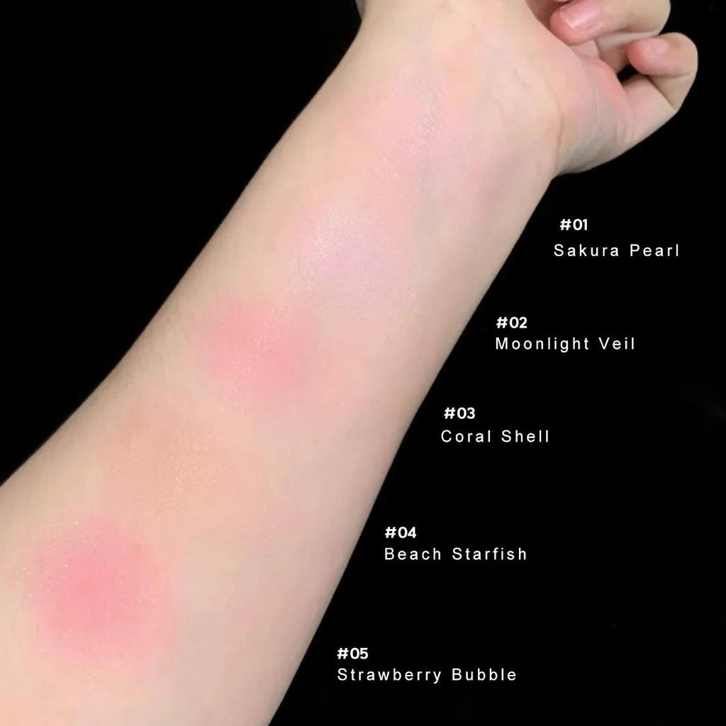 Flower Knows Shells Jewel Silk Satin Blush Long Lasting Highly Pigmented Smooth Velvet Finish Lightweight Face Cheek Makeup