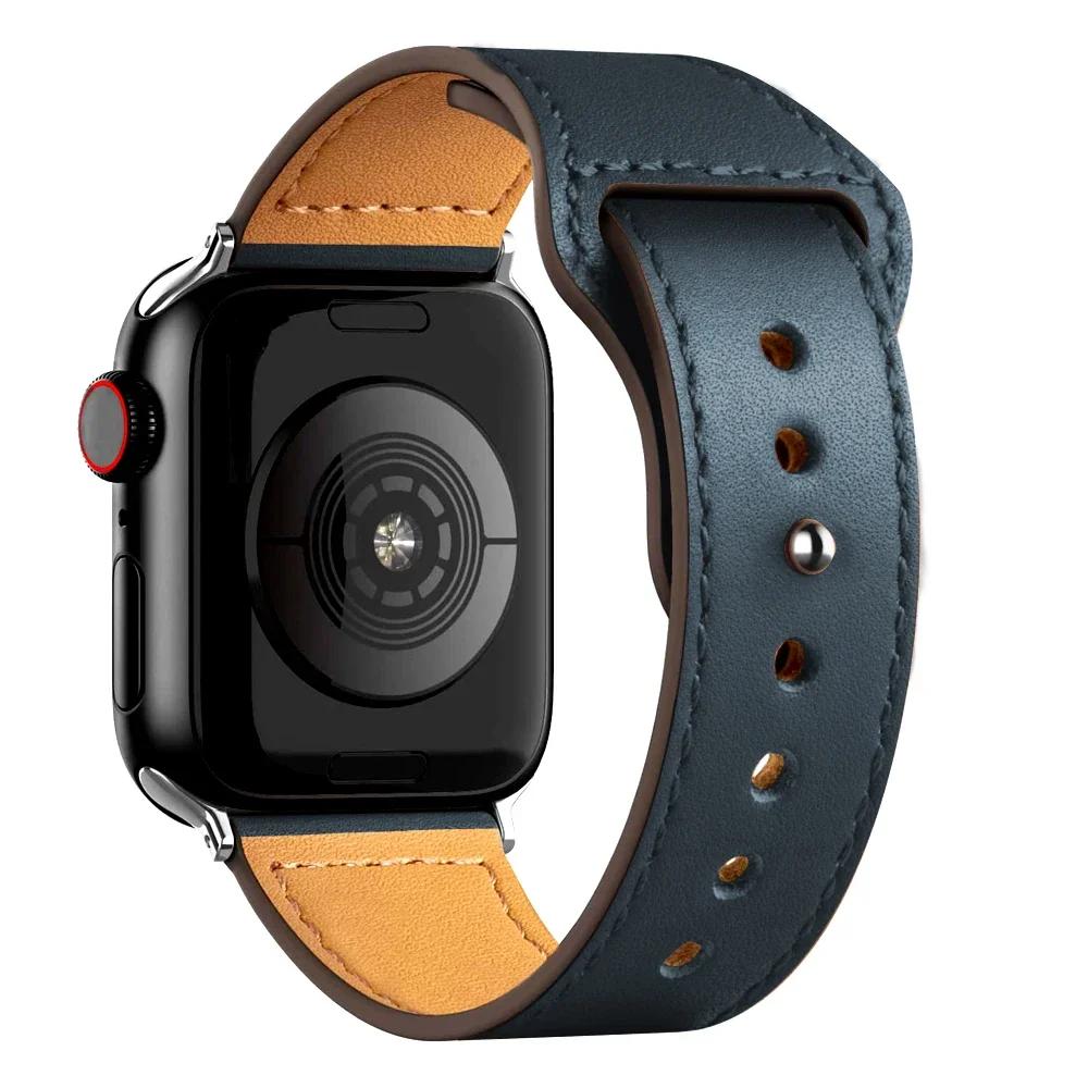 Leather straps For Apple watch 10 band 46mm 42mm 44mm 45mm 49mm 41mm 40mm correa bracelet iWatch series 8 9 3 4 5 6 SE 7 Ultra 2
