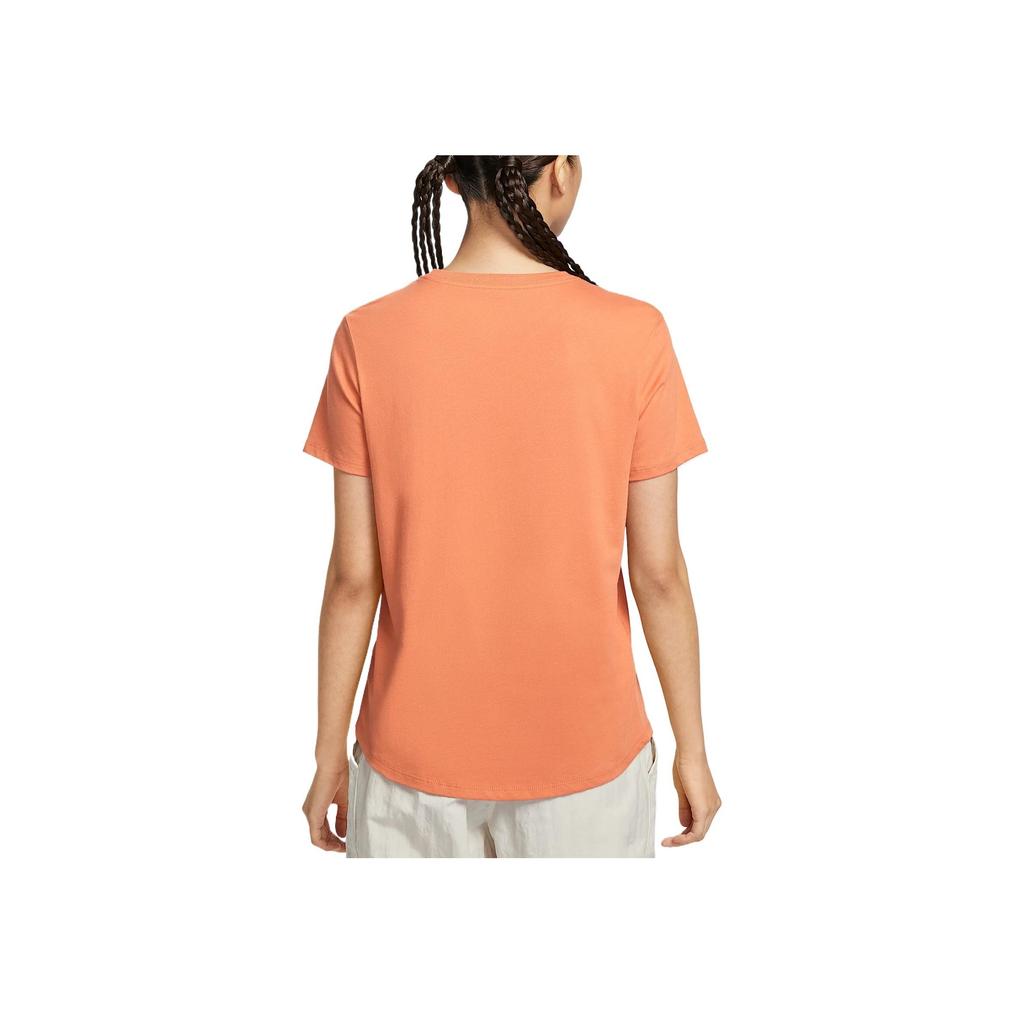 Nike Sportswear Essentials Series Comfortable Soft Skin-Friendly Minimalist Solid Color Short Sleeve T-Shirt Women Tops Soft-Orange DX7907-828