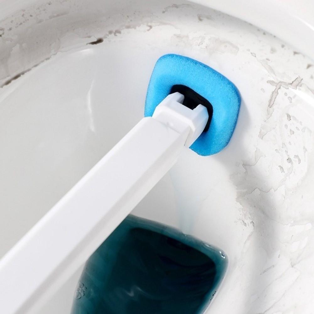 Plastic Disposable Toilet Brush Sponge Head Toilet Scrubber Toilet Cleaning Brush Household Use
