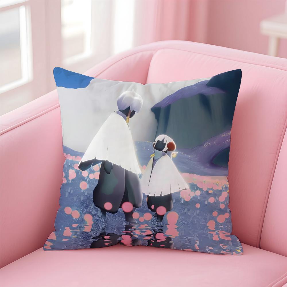 Sweet Game SSky Children of the Light Cushion Cover Pillowcase Short Plush Invisible zipper Room Sofa Cushion Cover