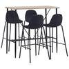 Día Y Noche - Día Y Noche High Table and Stools Set 5 Pieces Black Fabric
