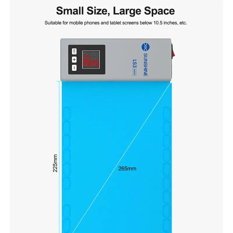 SUNSHINE LS3 Mini LCD-Bildschirmentferner Heizstufe Trennmatte für Telefon IPad Reparatur Trennmatte LCD Demontage Schatz