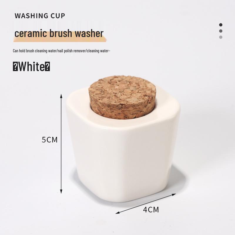 

Japanese Minimalist Nail Art Cleaning Brush with Ceramic Crystal Cup - Salon Tool