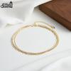 Effie Queen 925 Sterling Silver Muti-layer Bead Anklet For Women Sparkling Zircon Tennis Chain Foot Anklet Fashion Jewelry SA104