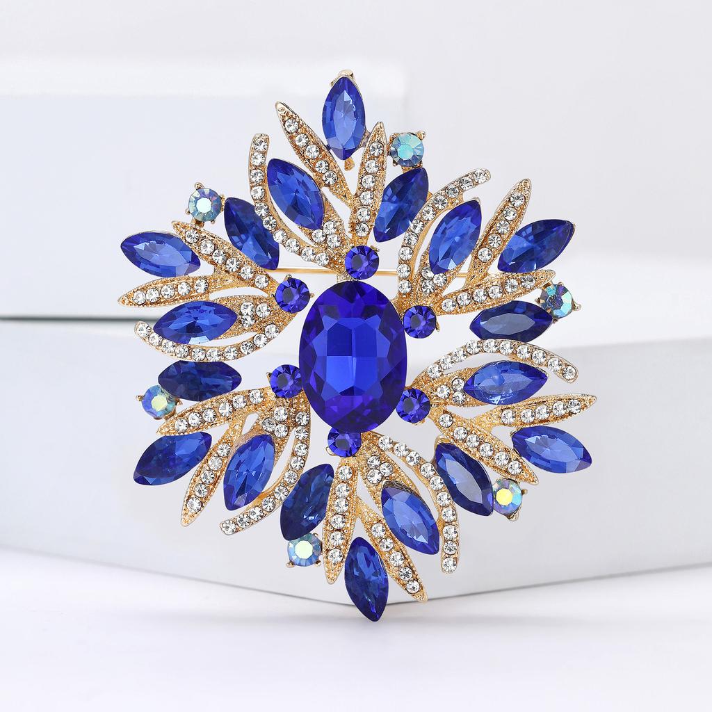 Women Glass Brooch Rhinestone Shining Boutique Decoration Badges Pins
