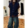Louvre Korean Retro V-Neck Wool Knit Vest - Women's Slim Fit, Loose, Flexible Spring Top
