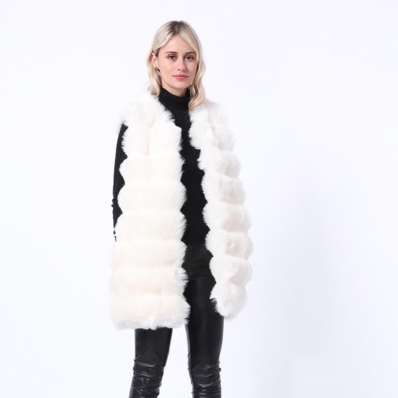 Dámská vesta ze středně dlouhé liščí kožešiny - Kožich v evropském a americkém stylu