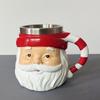 Santa Coffee Mug Stainless Steel Water Cup Hot Beverages Mugs Christmas Themed Drinkware Unique Holiday Gifts for Friends
