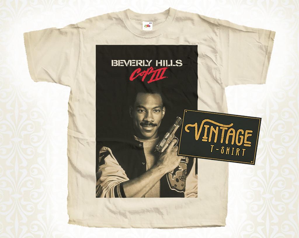 Beverly Hills Cop V6 T-Shirt Vintage Natural Color Men's T-Shirt DTG Digital Print SIZES S M L XL 2XL 3XL 4XL 5XL