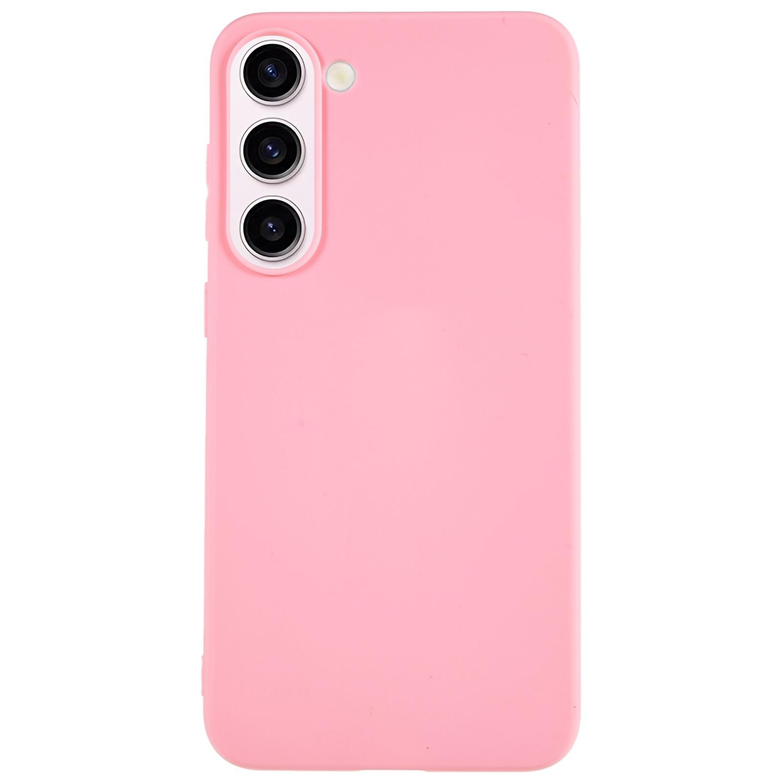 

For Samsung Galaxy S23+ Soft TPU Matte Finish Coating Case Smooth Flexible Protective Phone Cover Pink