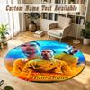 Round Rug Custom NameCristiano Ronaldo Pattern Non Slip Carpet Home Floor Decor