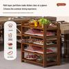 Commercial Hot Pot Restaurant Wooden Storage Rack