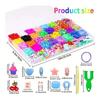 Loom bracelet making kit, accessory kit, storage case included, handmade colorful rainbow rubber band bracelet set, knitting needles, DIY necklace,