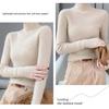 Women’s 2025 Autumn/Winter Pure Wool Sweater, Half-High Neck, Ribbed, Slim-Fit, Figure-Flattering with Cashmere Inner Layer