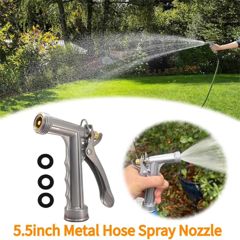 5,5-calowa metalowa dysza pistoletowa do węża ogrodowego z gwintem z przodu, przenośny zraszacz, wielofunkcyjna dysza pistoletowa do podlewania ogrodu