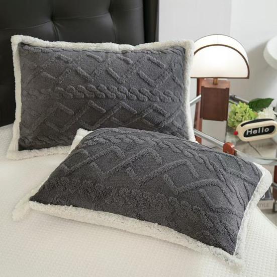 Yousheng Plush Pillow Cover Winter Warm Pillow Cover Double-Sided Fuzzy Pillowcase Pillow Protector for Bedroom Dormitory Decoration